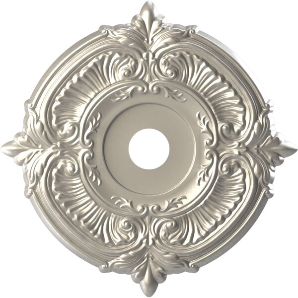Ekena Millwork Attica PVC Ceiling Medallion (Canopies up to 7 3/4"), 22"OD x 3 1/2"ID x 1"P, Bright Coat Aluminum CMP22ATBAL - main